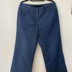 Wide leg dark wash jeans